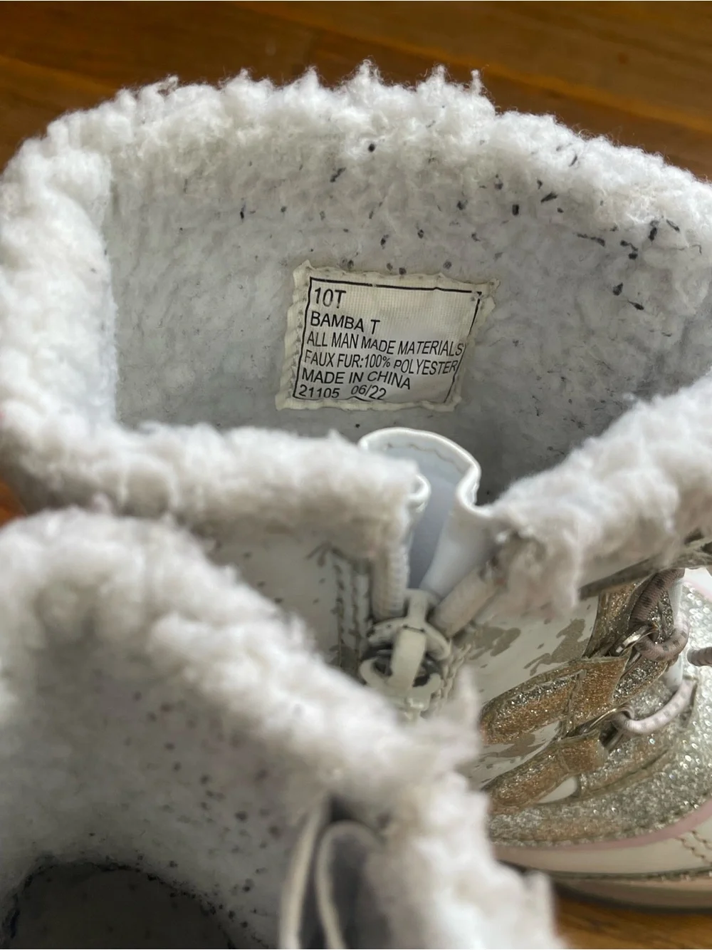 Kids Winter Snow Boots - Silver & White Faux-Fur Lined
